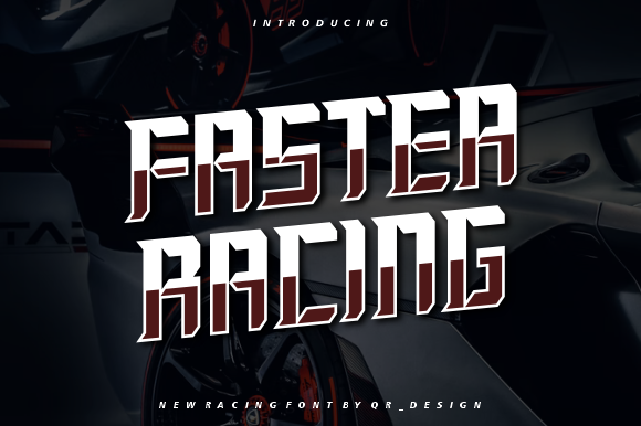 Faster Racing: A Bold Display Font for Dynamic Branding