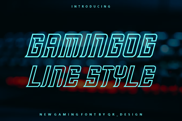Gamingog Line: A Bold Display Font for Creative Projects