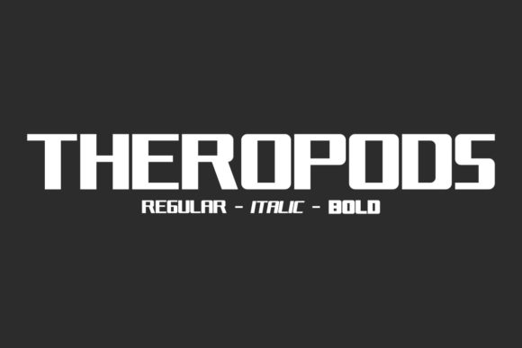 Theropods: A Bold and Robotic Display Font for Impactful Designs